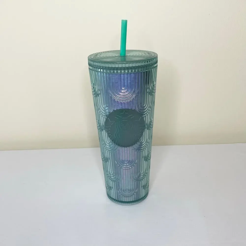 Starbucks Spring Iridescent Mermaid Scales Grid Tumbler 24oz Venti 2022
